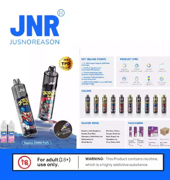 JNR Joker 24K Puffs USB-C Schnellladung.Vape