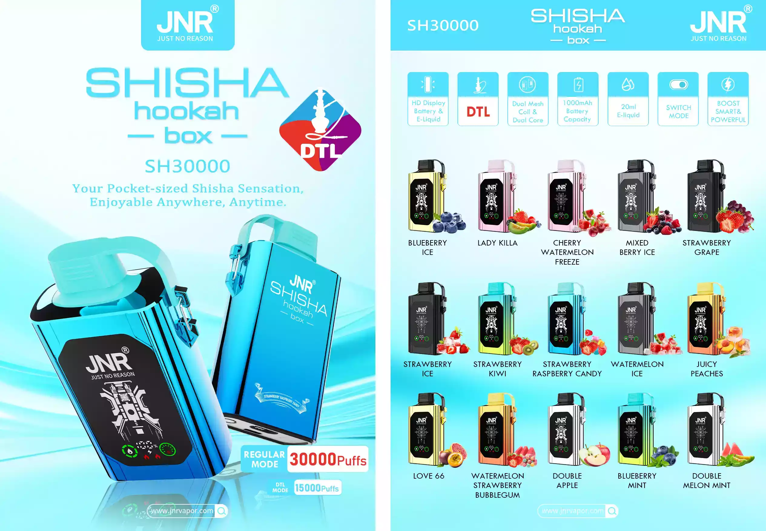 JNR Shisha Box 30000 PUFF Echter DTL-Genuss.Vaping