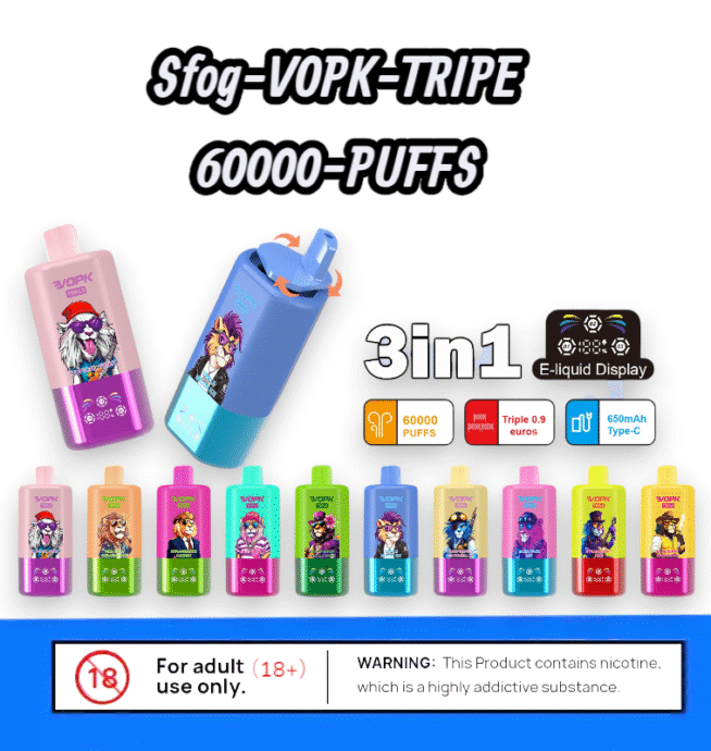 Sfog VOPK TRIPE 60000 Puffs, Mesh-Coils Vape